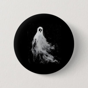 Badge Rond 5 Cm Esprit Fantôme Horreur Éffrayante Halloween Grunge