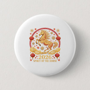 Badge Rond 5 Cm Esprit fou 2026 de la dame de la chance cow-girl d