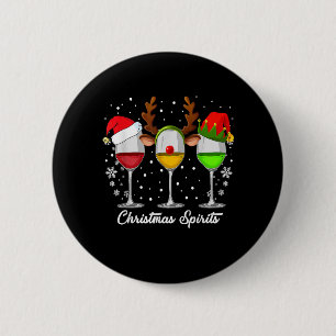 Badge Rond 5 Cm Esprits De Noël Lunettes De Vin Noël Fêtes Drôle