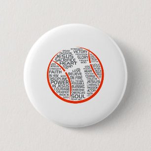 Badge Rond 5 Cm Esquisse Christian Athlete Jesus