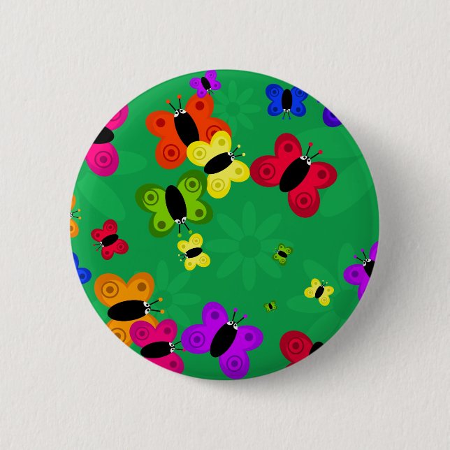 Badge Rond 5 Cm Essaim de papillon (Devant)