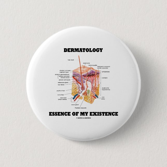 Badge Rond 5 Cm Essence de dermatologie de mon existence (Devant)