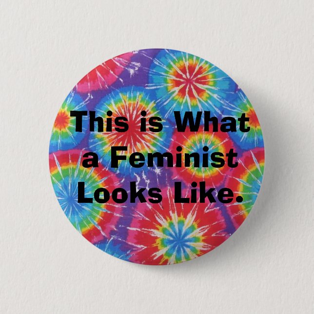 Badge Rond 5 Cm Est c'à ce qu'un féministe ressemble - colorant de (Devant)