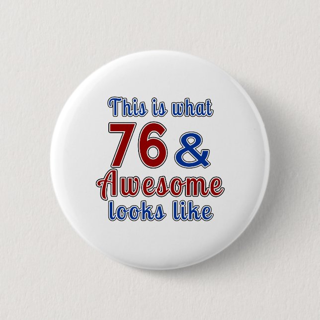 Badge Rond 5 Cm Est ce ce que 76 et regard impressionnant aiment (Devant)