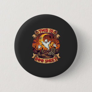 Badge Rond 5 Cm Est Feuille Boo Fantôme de Halloween Cimetière Cit