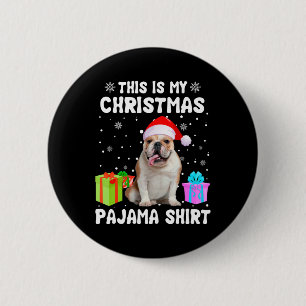Badge Rond 5 Cm Est Mon Noël Français Chien Chien Chien Pyjama Chi