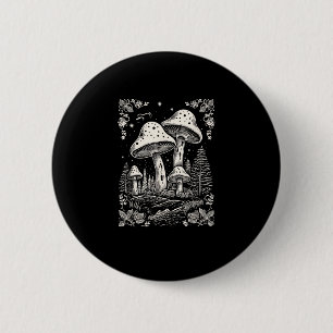 Badge Rond 5 Cm Esthétique Cottagecore Champignon Goblincore Mycol