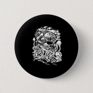 Badge Rond 5 Cm esthétique Cottagecore Grenouille Champignon Gobli