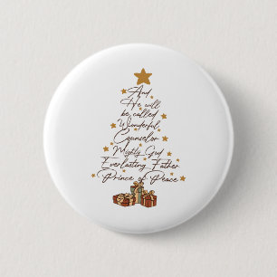 Badge Rond 5 Cm Et Il Sera Appelé Jésus Arbre De Noël Christi