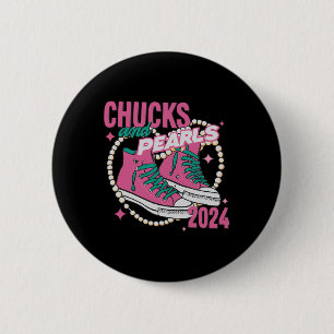Badge Rond 5 Cm Et Pearls I'm With Her Kamala 2024