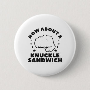 Badge Rond 5 Cm Et Une Boîte De Boxe À Sandwich Knuckle