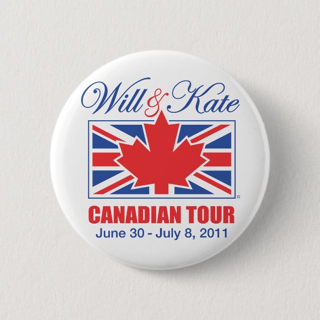BADGE ROND 5 CM ET VISITE CANADIENNE DE KATE (Devant)