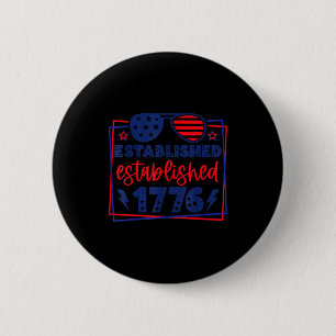 Badge Rond 5 Cm Établis en 1776 teintes patriotiques