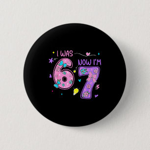 Badge Rond 5 Cm Était 6 7 joyeux 7ème anniversaire garçon fille dr