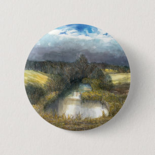 Badge Rond 5 Cm étang d'automne