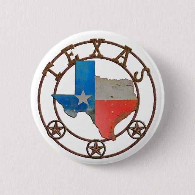 Badge Rond 5 Cm État du Texas Fer forgé (Devant)
