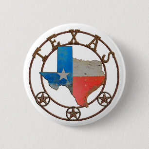 Badge Rond 5 Cm État du Texas Fer forgé