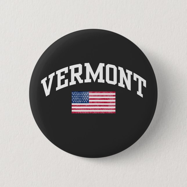 Badge Rond 5 Cm État du Vermont (Devant)