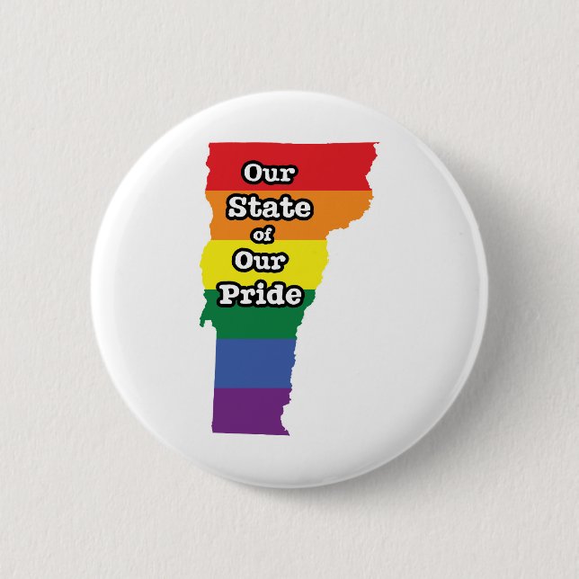 Badge Rond 5 Cm État gay pride | Vermont (Devant)