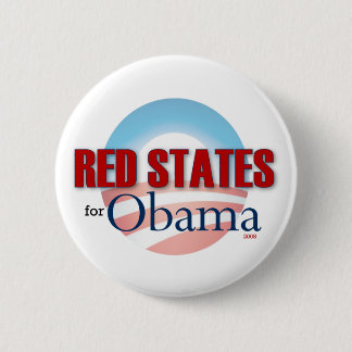 Badge Rond 5 Cm États rouges pour Obama