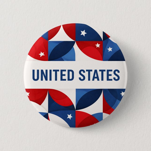 Badge Rond 5 Cm États-Unis (Devant)