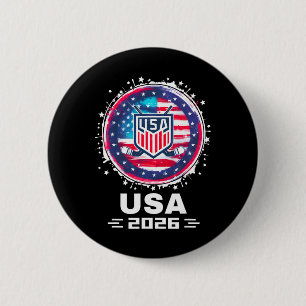 Badge Rond 5 Cm États-Unis 2026 Hockey Drapeau Américain Femmes Ho