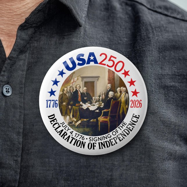 Badge Rond 5 Cm États-Unis 250 - 1776-2026 - Déclaration d'indépen (Celebrate America's 250th Birthday)