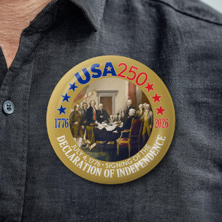 Badge Rond 5 Cm États-Unis 250 - 1776-2026 - Déclaration d'indépen