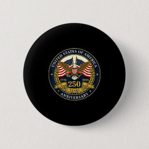 Badge Rond 5 Cm États-Unis 250 ans anniversaire patriotique amériq