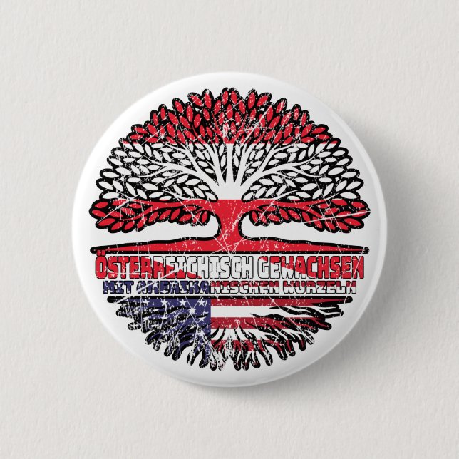 Badge Rond 5 Cm États-Unis Arbre autrichien (Devant)