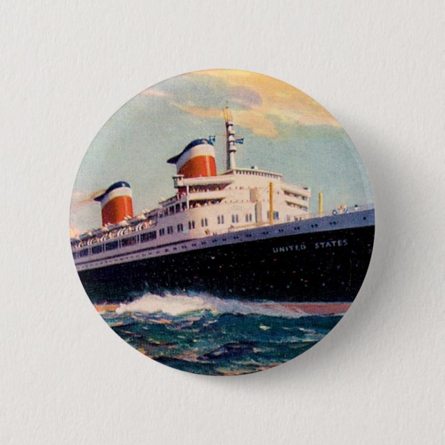 Badge Rond 5 Cm États-Unis en mer (Devant)