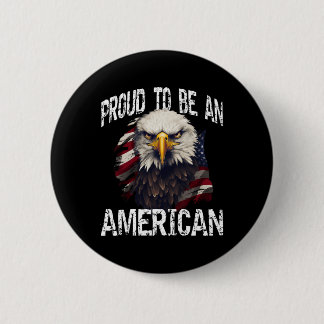 Badge Rond 5 Cm États-Unis Fier d'être un Américain
