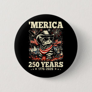 Badge Rond 5 Cm États-Unis Merica Chat 4 juillet 250 Ans 1776 2026