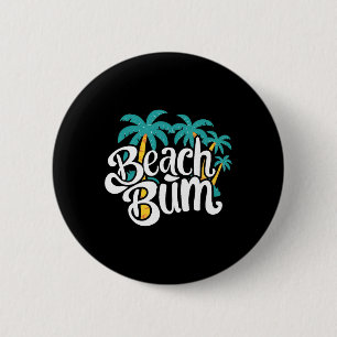 Badge Rond 5 Cm Été de fainéant de plage Sableux Océan Vibes Et Va