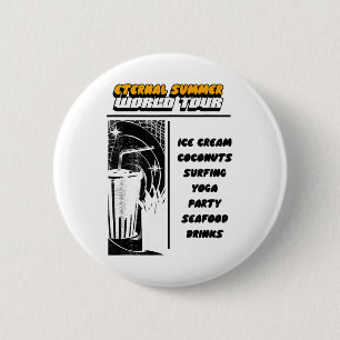 Badge Rond 5 Cm Été Éternel - Glaces Coco Surf Yoga (
