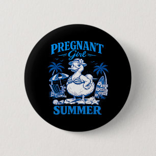 Badge Rond 5 Cm Été Fille Enceinte Annonce Bébé Drôle Oie