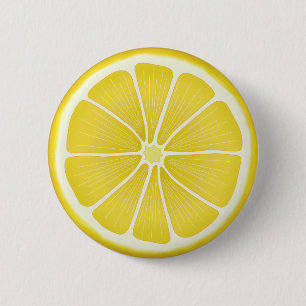 Badge Rond 5 Cm Été soleil Citron jaune Citrus Charme