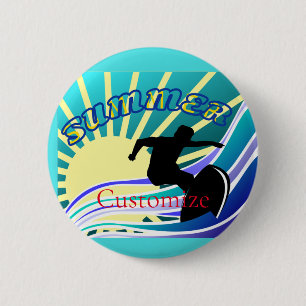 Badge Rond 5 Cm Été Surf Fun Thunder_Cove