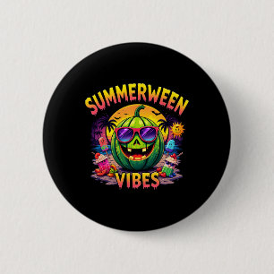 Badge Rond 5 Cm Été Watermelon Jack-o-lanterne Summerween Vibes