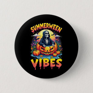 Badge Rond 5 Cm Eté Watermelon Summerween Vibes Skeleton Jack-o