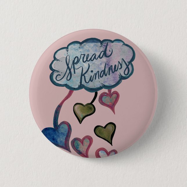 Badge Rond 5 Cm Étendre Kindness Love Cloud Art (Devant)