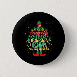 Badge Rond 5 Cm Étendre noël la joie chante bruyamment xmas Elf p