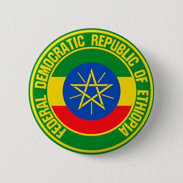 Badge Rond 5 Cm Ethiopia Round Emblem (Devant)