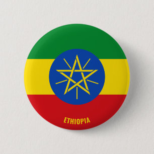 Badge Rond 5 Cm Ethiopie Drapeau Charme Patriotique
