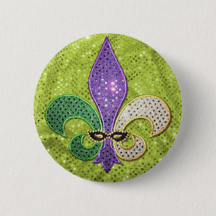 Badge Rond 5 Cm Étincelle de bijou de Fleur De Lis la