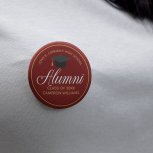 Badge Rond 5 Cm Étiquette Alumni Maroon Gold High School