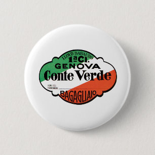 Badge Rond 5 Cm Étiquette de bagages de 1ère classe Conte Verde