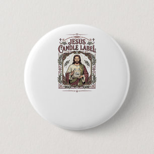 Badge Rond 5 Cm Étiquette de bougie Jésus Bougie Jésus Foi chrétie