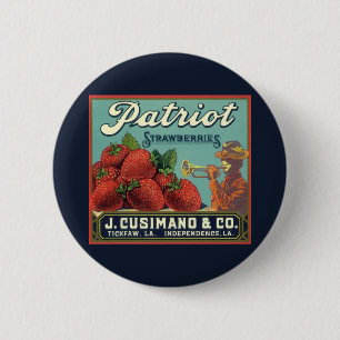Badge Rond 5 Cm Étiquette de caisse de fruits vintage Art Patriot 