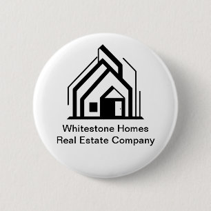 Badge Rond 5 Cm Étiquette de nom d'agent immobilier personnalisée 